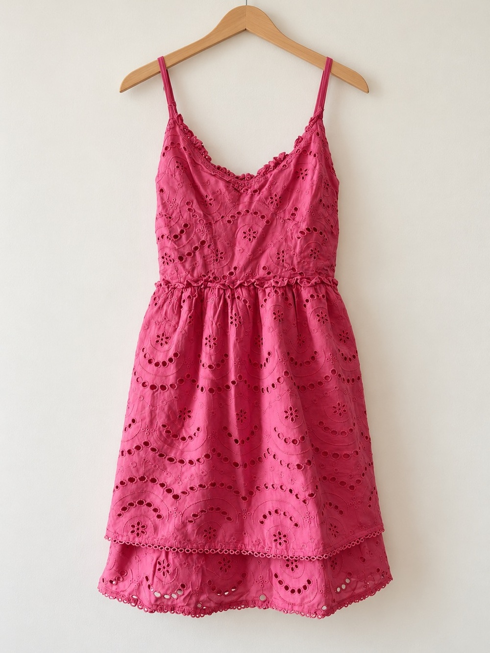 Winston White Pink Eyelet Francesca Mini Dress $165 RTR EUC S #1922